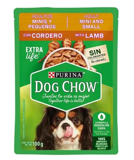Imagen de ALIMENTO HÚMEDO DOG CHOW CORDERO PARA PERRO ADULTO MINIS Y PEQUEÑOS 100.00 G