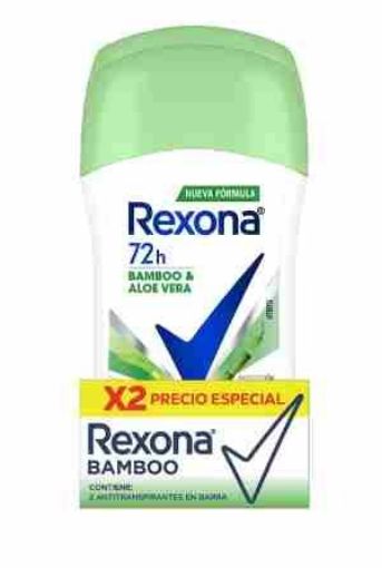Imagen de OFERTA REXONA - 2 UND DESODORANTE BAMBOO & ALOE VERA PARA MUJER EN BARRA 45 G 