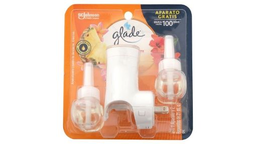 Imagen de DIFUSOR ELECTRICO GLADE Y 2 UND REPUESTO AROMATIZANTE GLADE HAWAIIAN BREEZE 21 ML