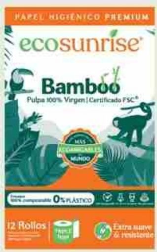 Imagen de PAPEL HIGIENICO ECOSUNRISE PREMIUM BAMBOO 200 HOJAS TRIPLES 12.00 UND