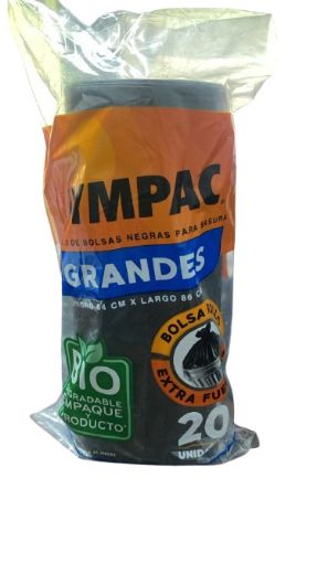 Imagen de BOLSA LYMPAC PARA BASURA GRANDE NEGRA BIODEGRADABLE ROLLO 20.00 UND