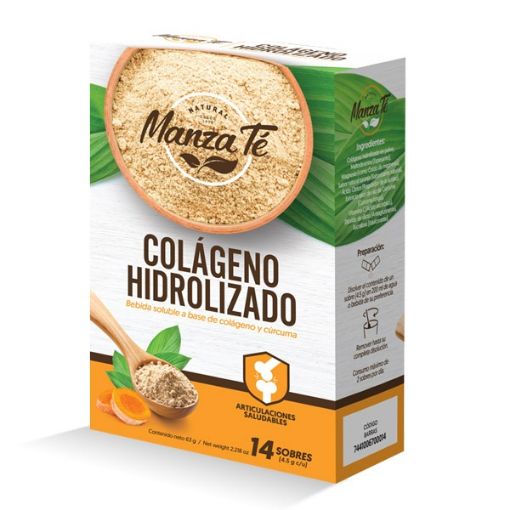 Imagen de TÉ COLÁGENO HIDROLIZADO Y CÚRCUMA MANZA TE EN POLVO 14 UND 63.00 G