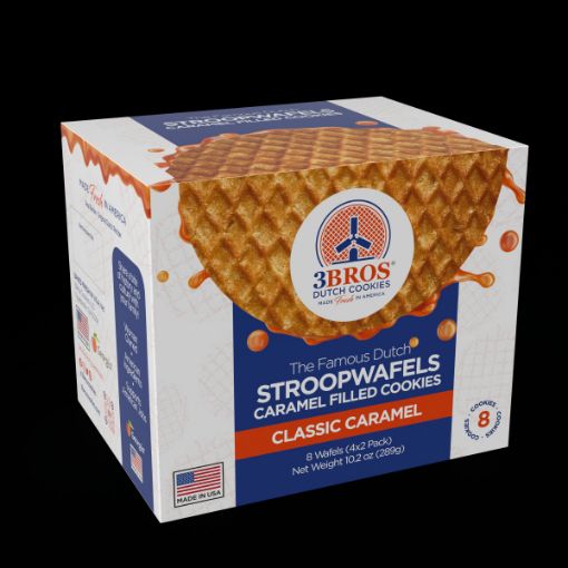 Imagen de GALLETA 3BROS TIPO WAFFLES RELLENO CARAMELO  289 G