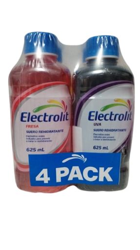 Imagen de OFERTA  ELECTROLIT 4 PACK UVA,FRESA,MARACUYÁ Y NARANJA-MANDARINA 625 ML 