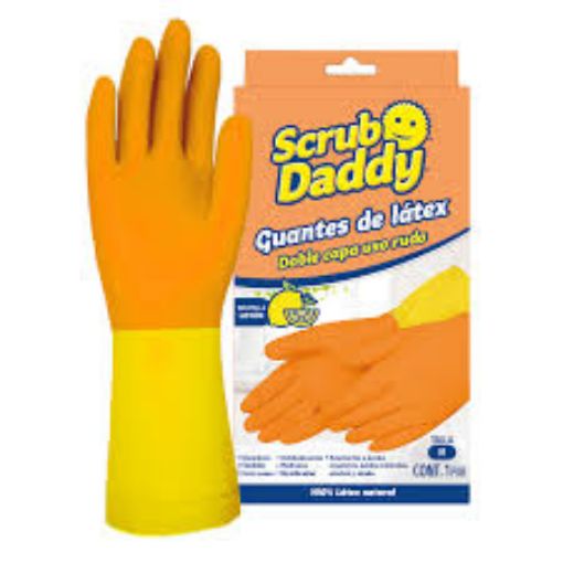 Imagen de GUANTES SCRUB DADDY DE LATEX USO RUDO TALLA M 1.00 UND