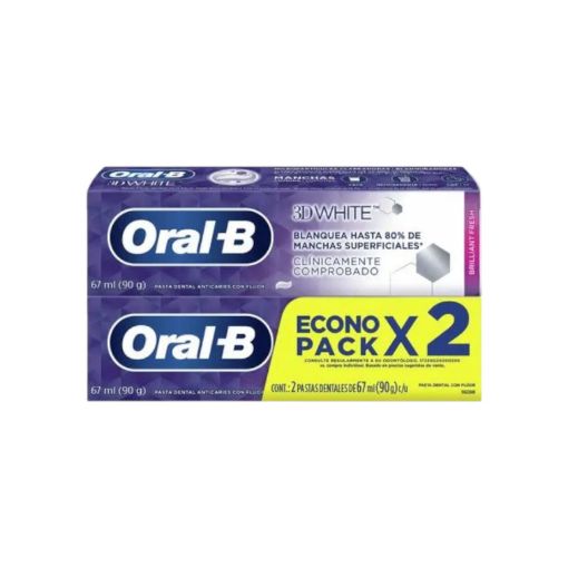 Imagen de OFERTA ORAL-B CREMA DENTAL 3D WHITE 2 UND ECONO PACK 67 ML