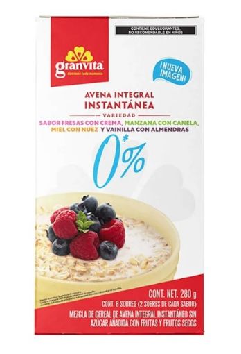 Imagen de AVENA INTEGRAL INSTANTÁNEA GRANVITA SABORES SURTIDOS 280.00 G