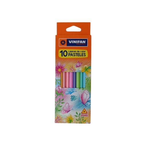 Imagen de LÁPICES DE COLOR VINIFAN COLORES PASTELES CAJITA 10 UND 
